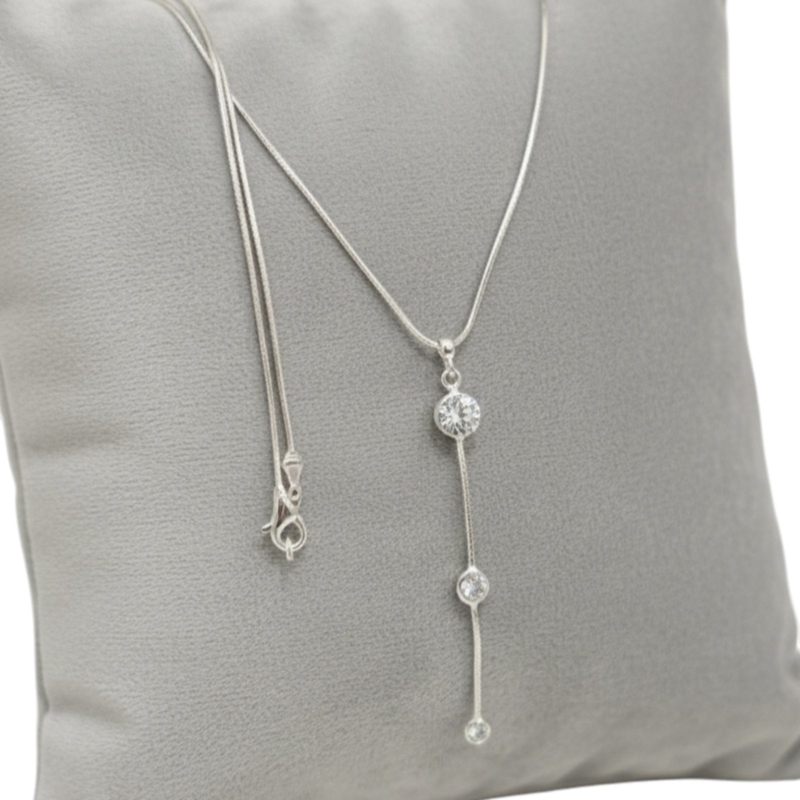 Collier Argent \'Arégonde\' blanc argenté - 65x6 mm - [S1988]
