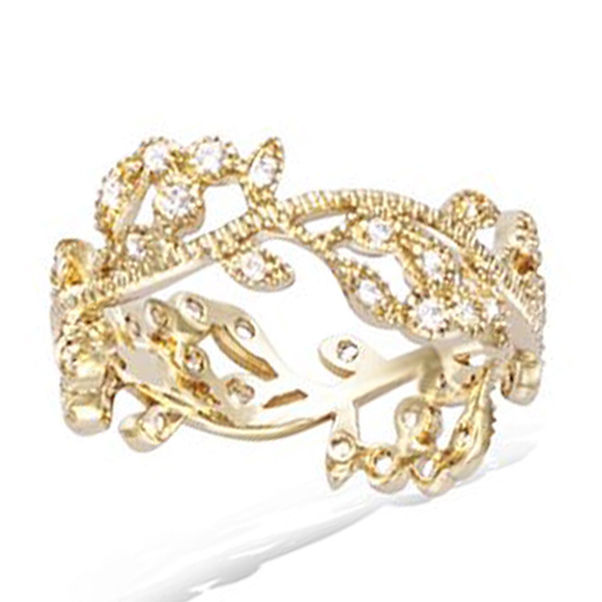 Bague plaqué or \'Arégonde\' blanc doré - 10 mm - [R5694]
