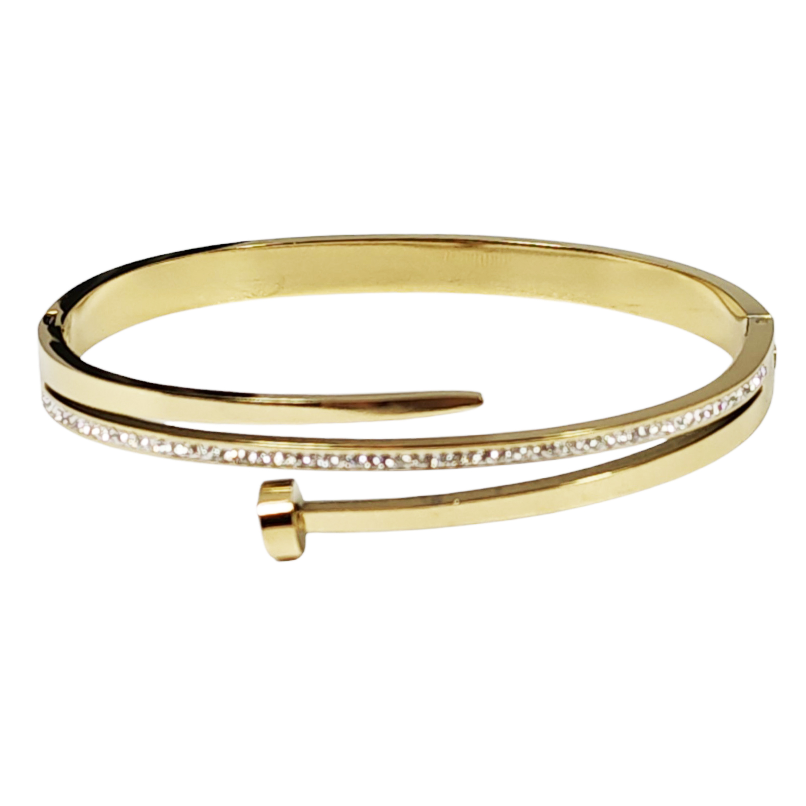 Bracelet Acier \'Cléopatra\' blanc doré - 65 mm 15 mm - [S1500]