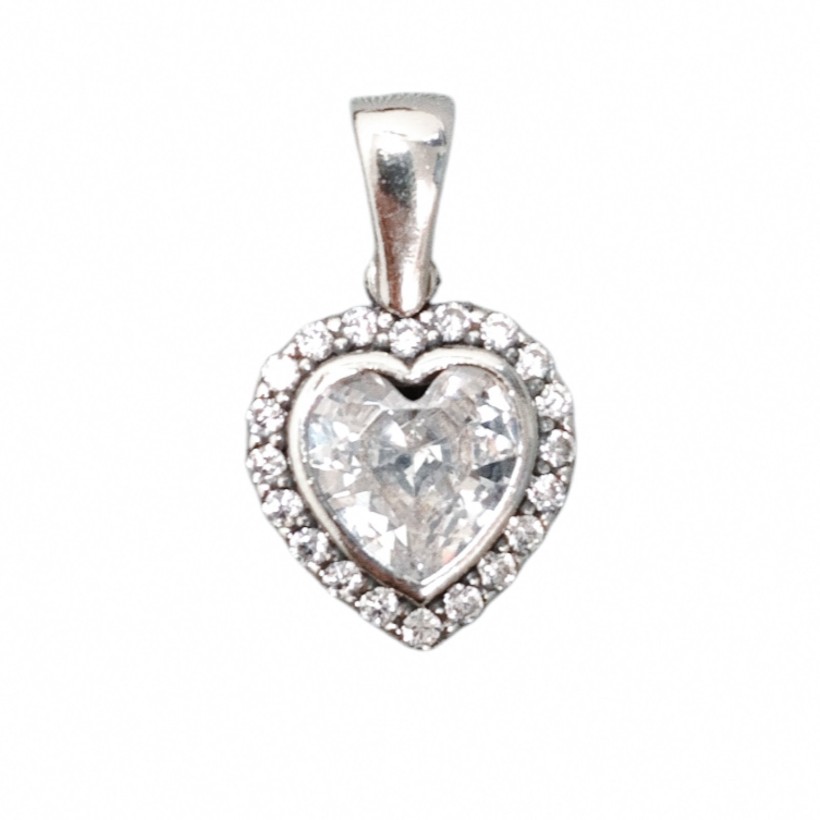 Pendentif Argent \'Arégonde\' blanc argenté rhodié - 11x11 mm (love, cœur) - [S2013]