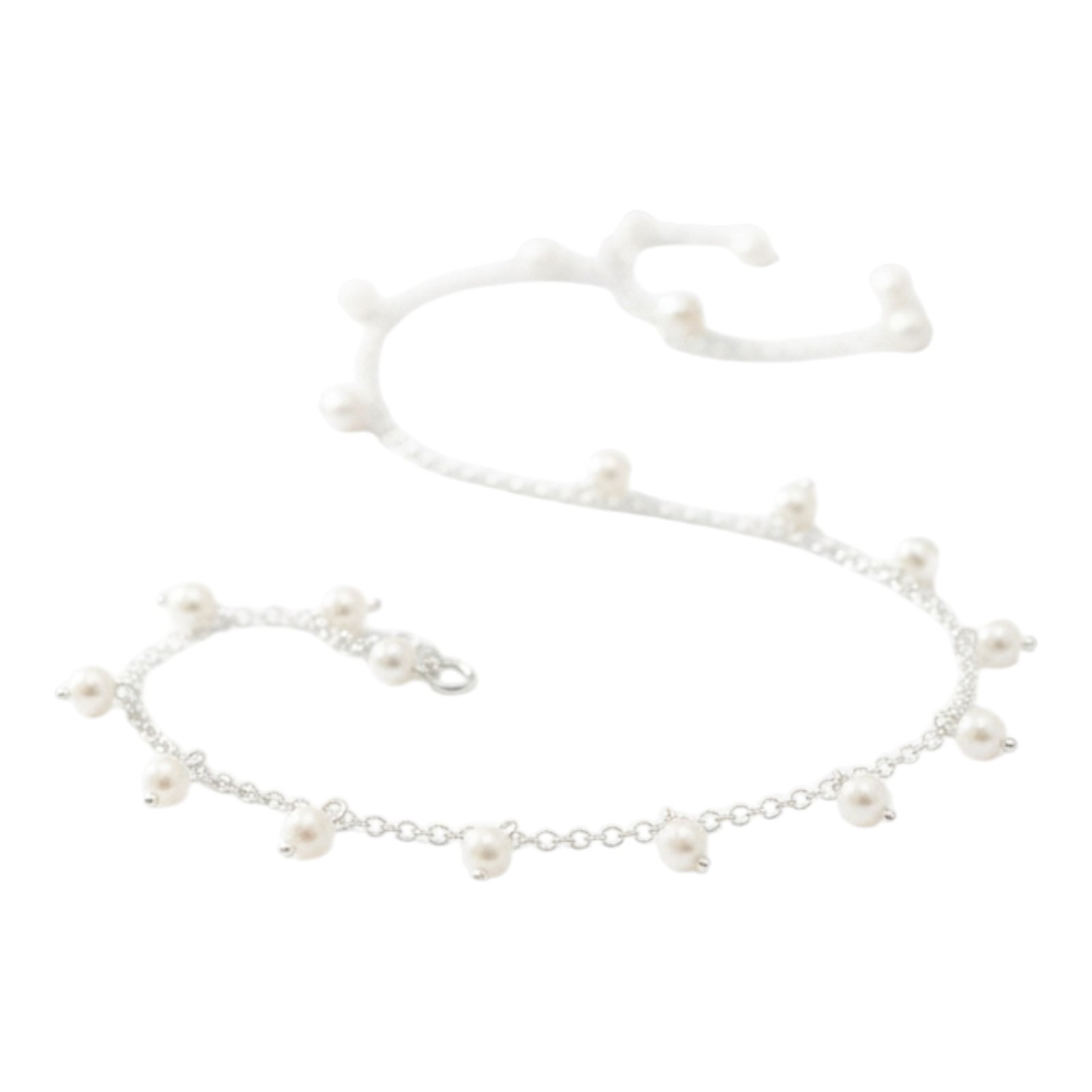 Chaîne Cheville Argent \'Perla\' argenté - 25 cm 4 mm - [S2024]
