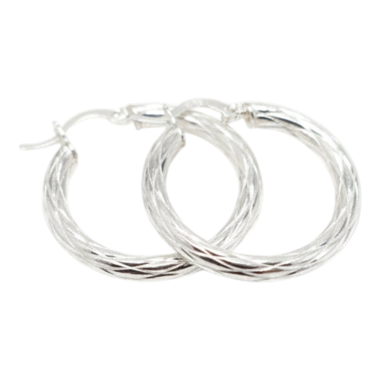 Créoles Argent \'Torsades\' - 25x4 mm - [S2025]