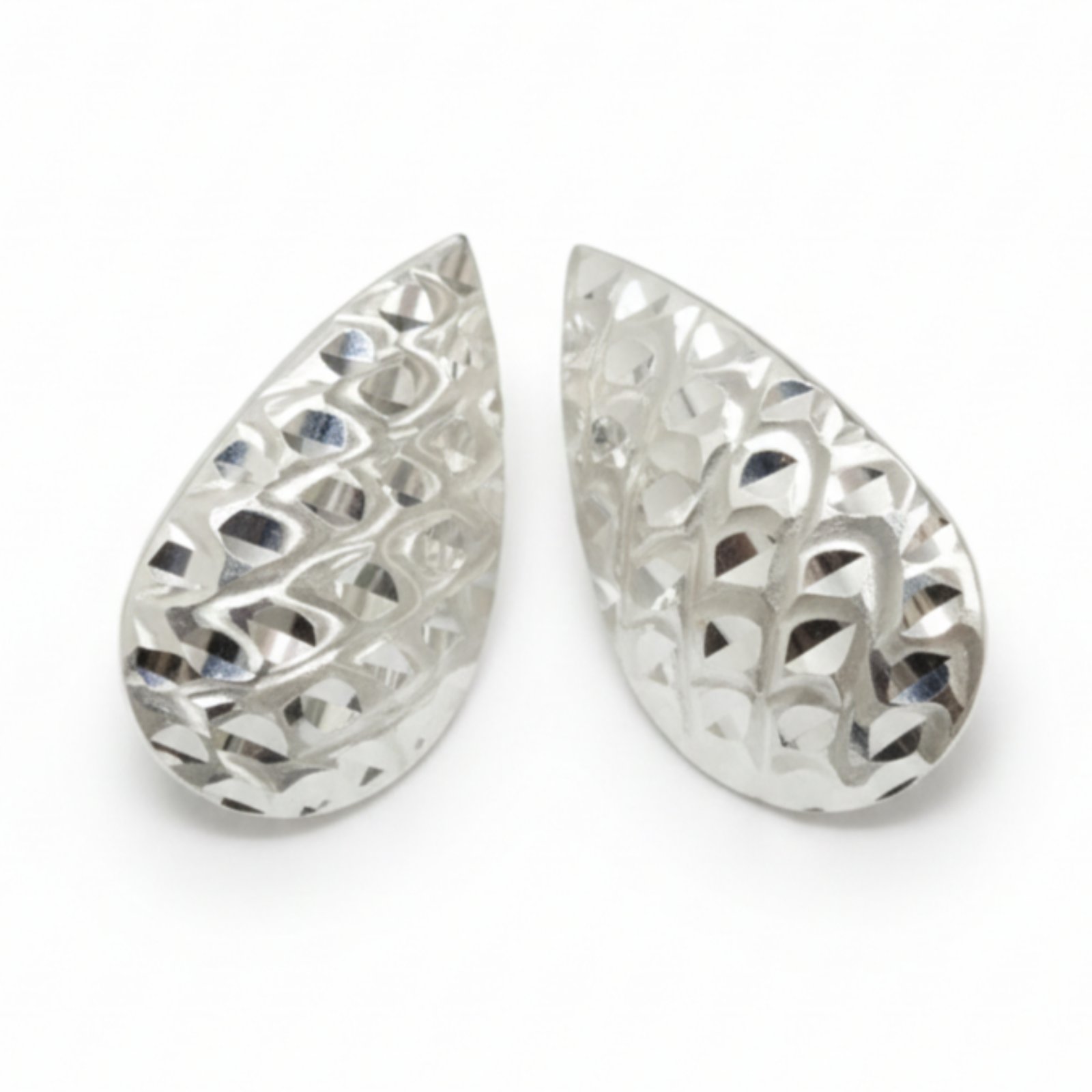 Boucles Argent \'Cleopatra\' argenté  - 24x15 mm - [S2042]