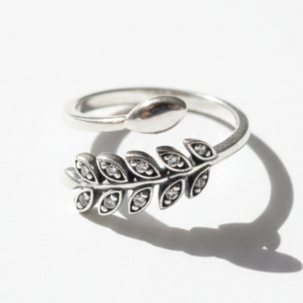 Bague Argent \'Cléopatra\' blanc argenté vieilli - 18x18 mm - [S2047]