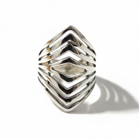 Bague Argent \'Cléopatra\' argenté vieilli - 27 mm - [S2051]