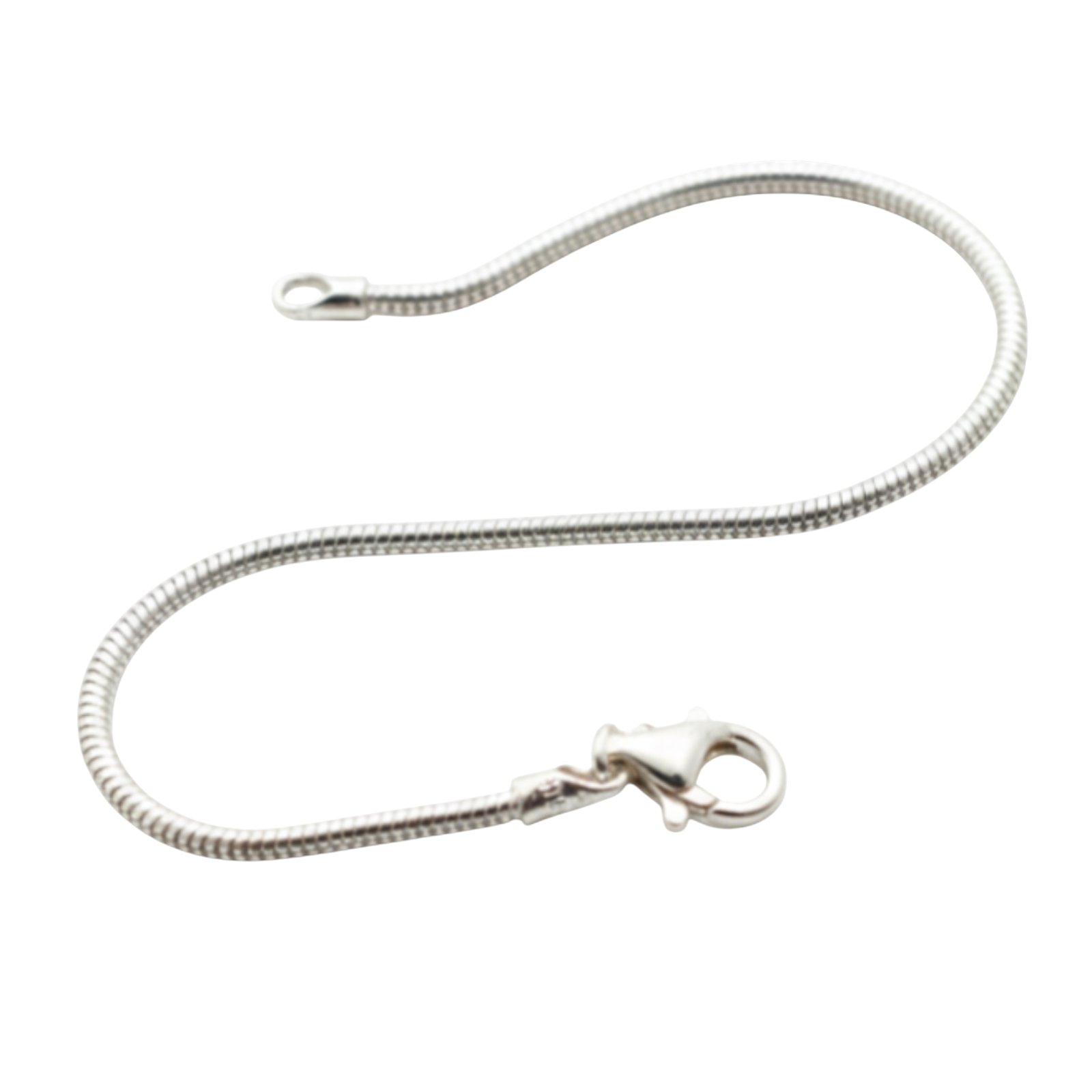 Bracelet Argent \'Serpent\' argenté - 18 cm 2 mm  - [S2067]