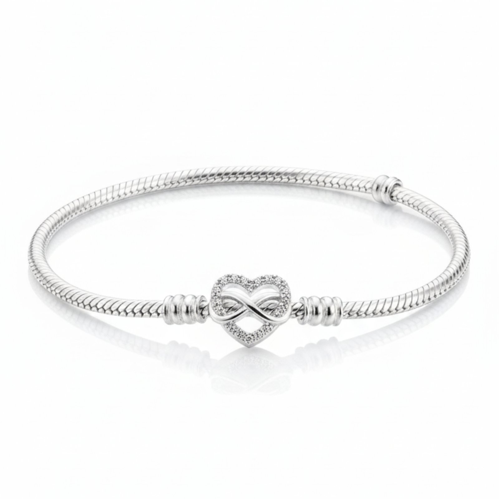 Bracelet Argent \'Love\' blanc argenté - 10x10 mm - [S2079]