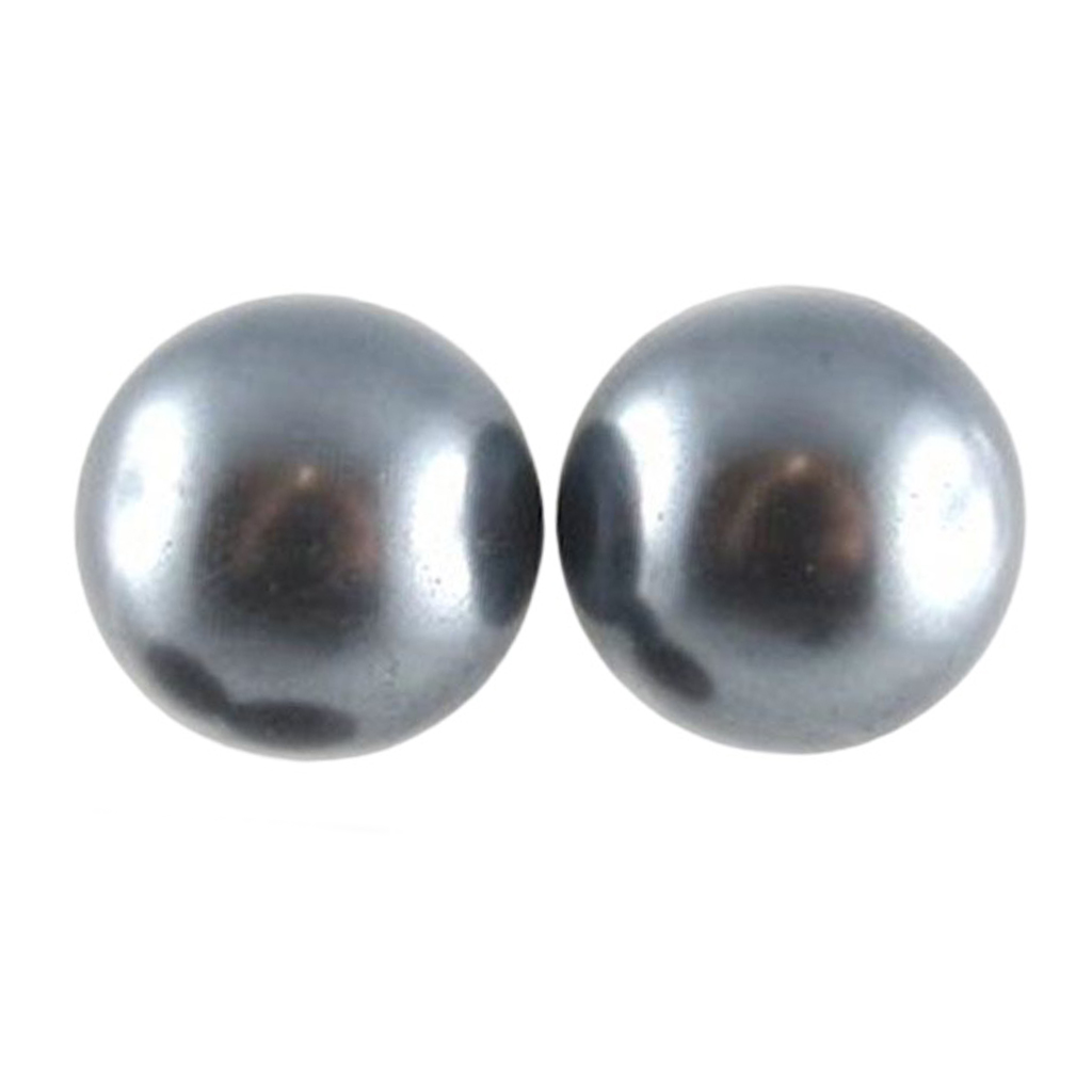 Boucles d\'oreilles \'Perla\' gris - 12 mm - [R7997]