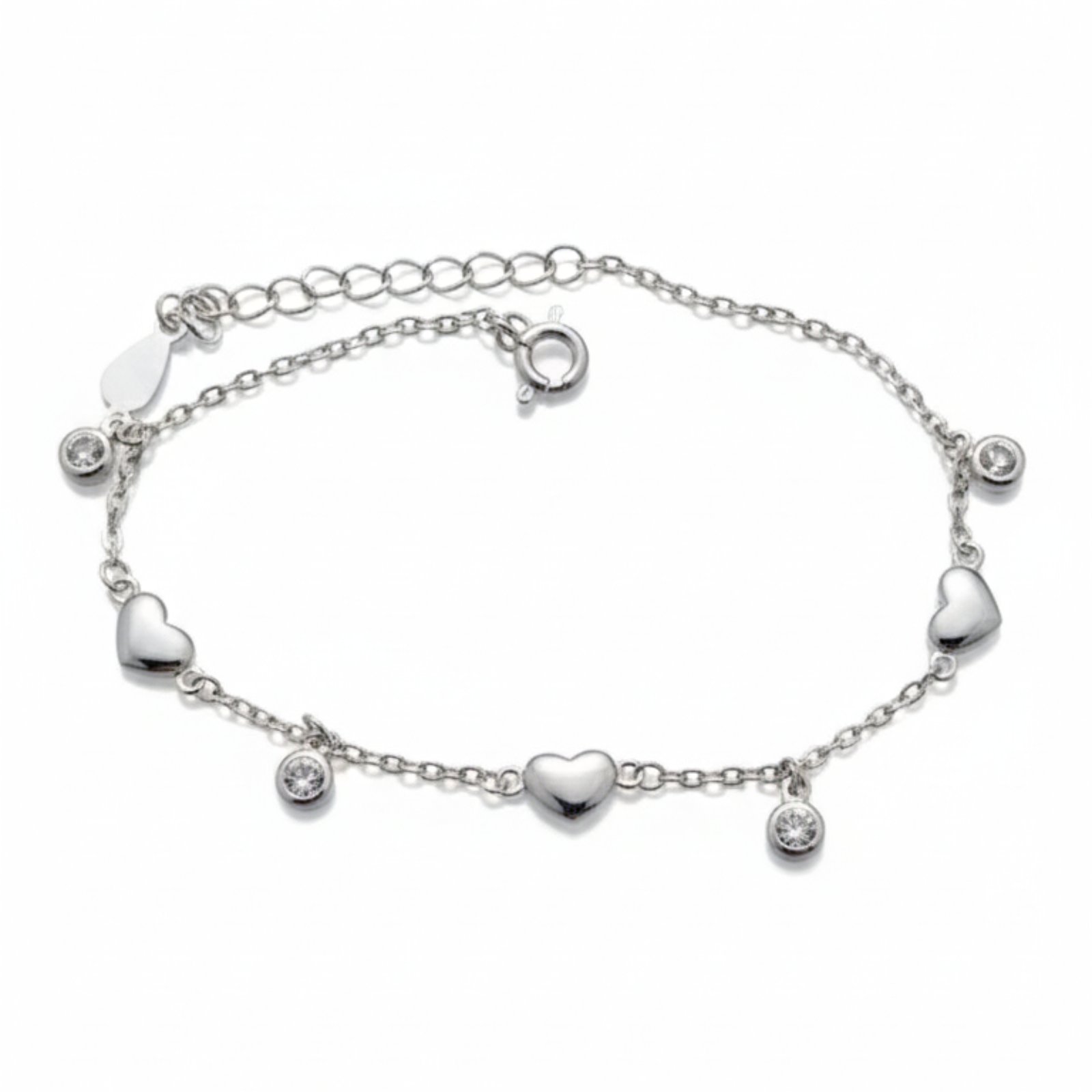 Bracelet Argent \'Love\' blanc argenté (rhodié) - 6x4 mm - [S2085]