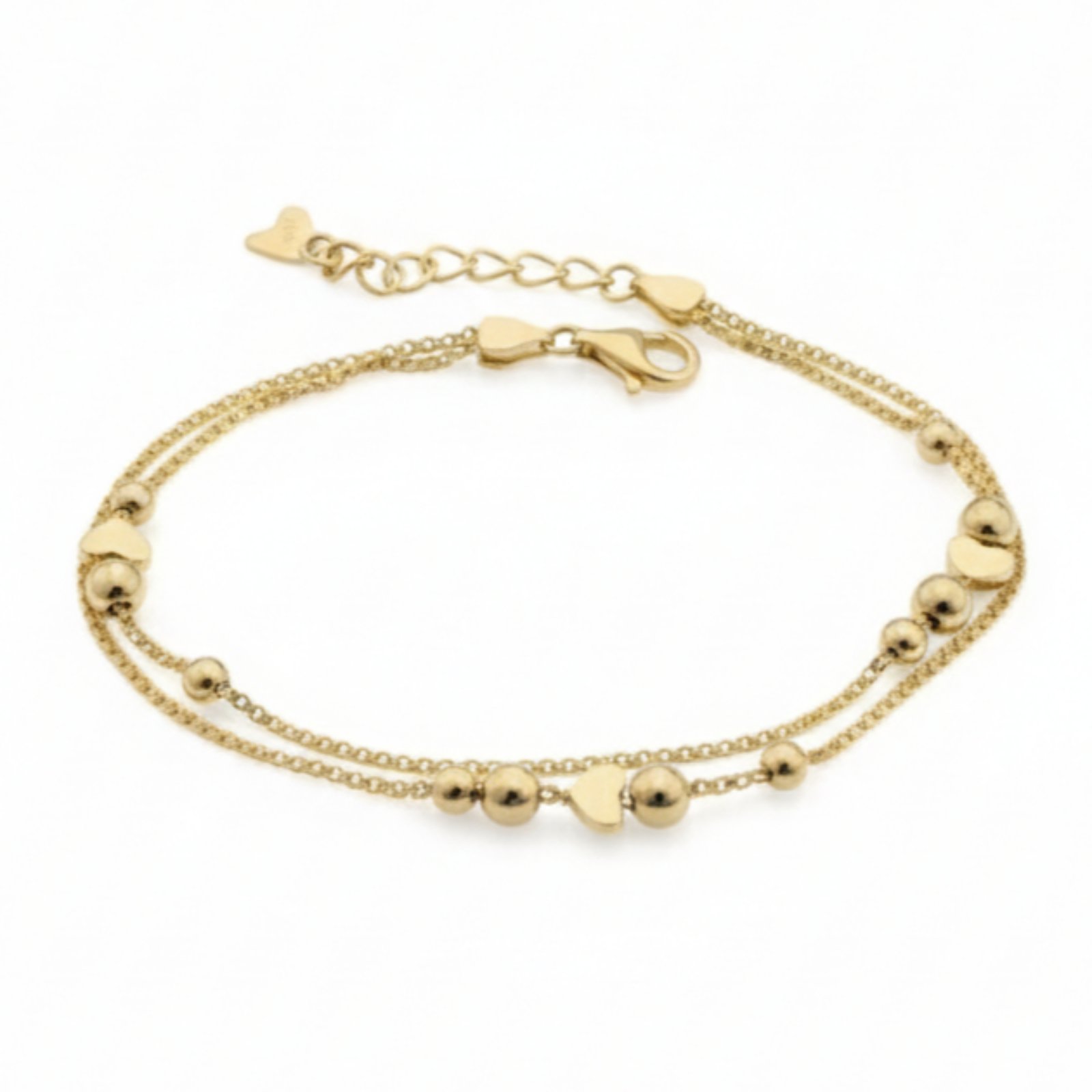 Bracelet Argent \'Love\' doré - 4x3 mm - [S2087]