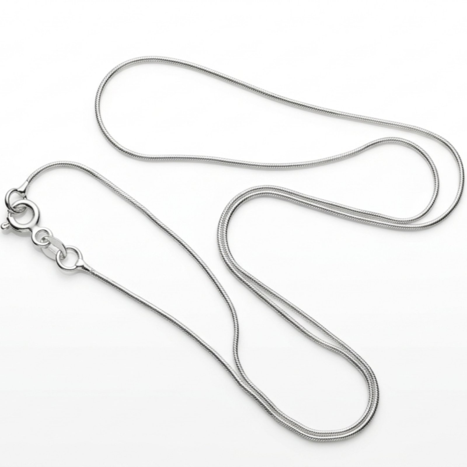Chaine Argent \'Serpent\' argenté - 50 cm 1 mm - [S2095]
