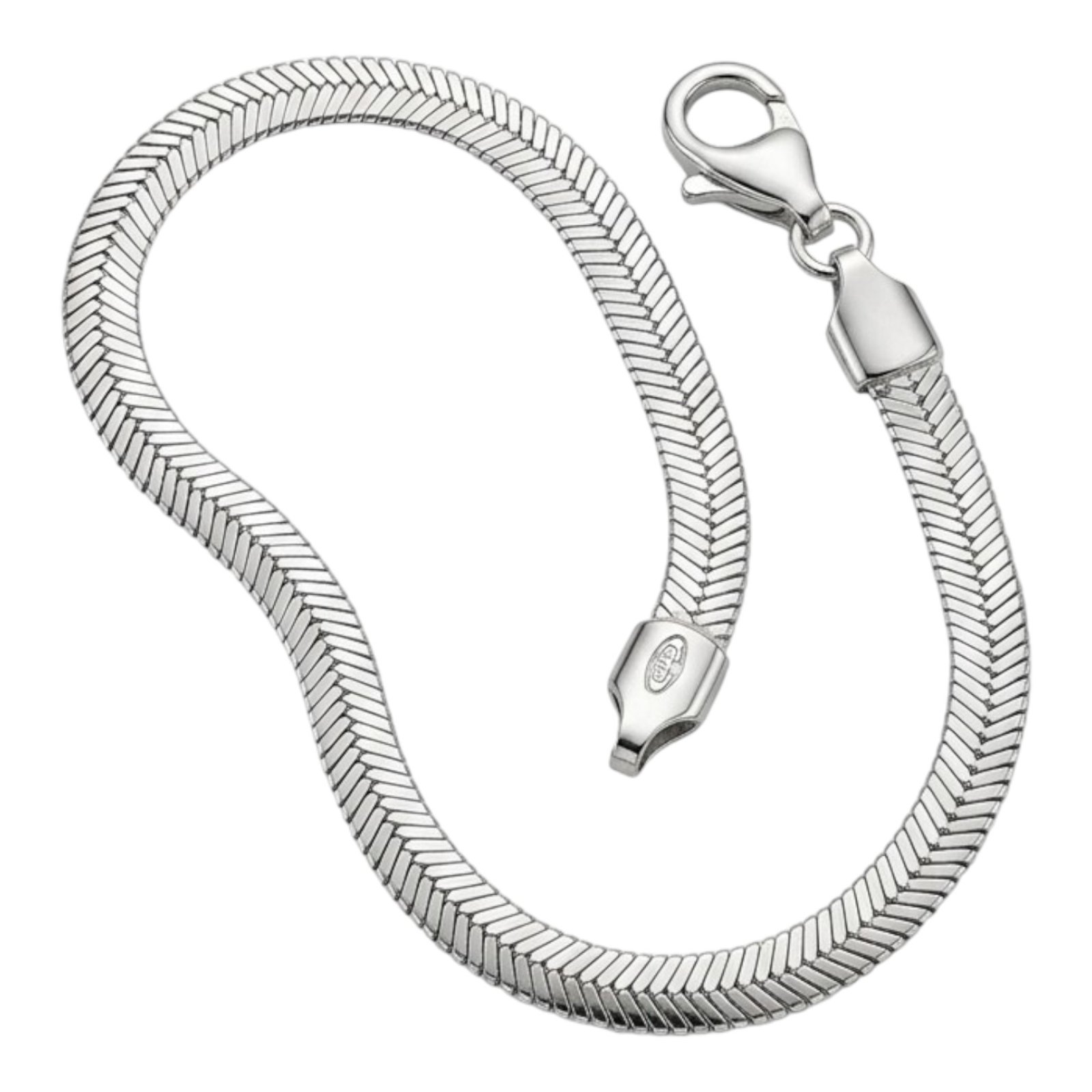 Bracelet Argent \'Serpent\' argenté - 18 cm 4 mm  - [S2102]