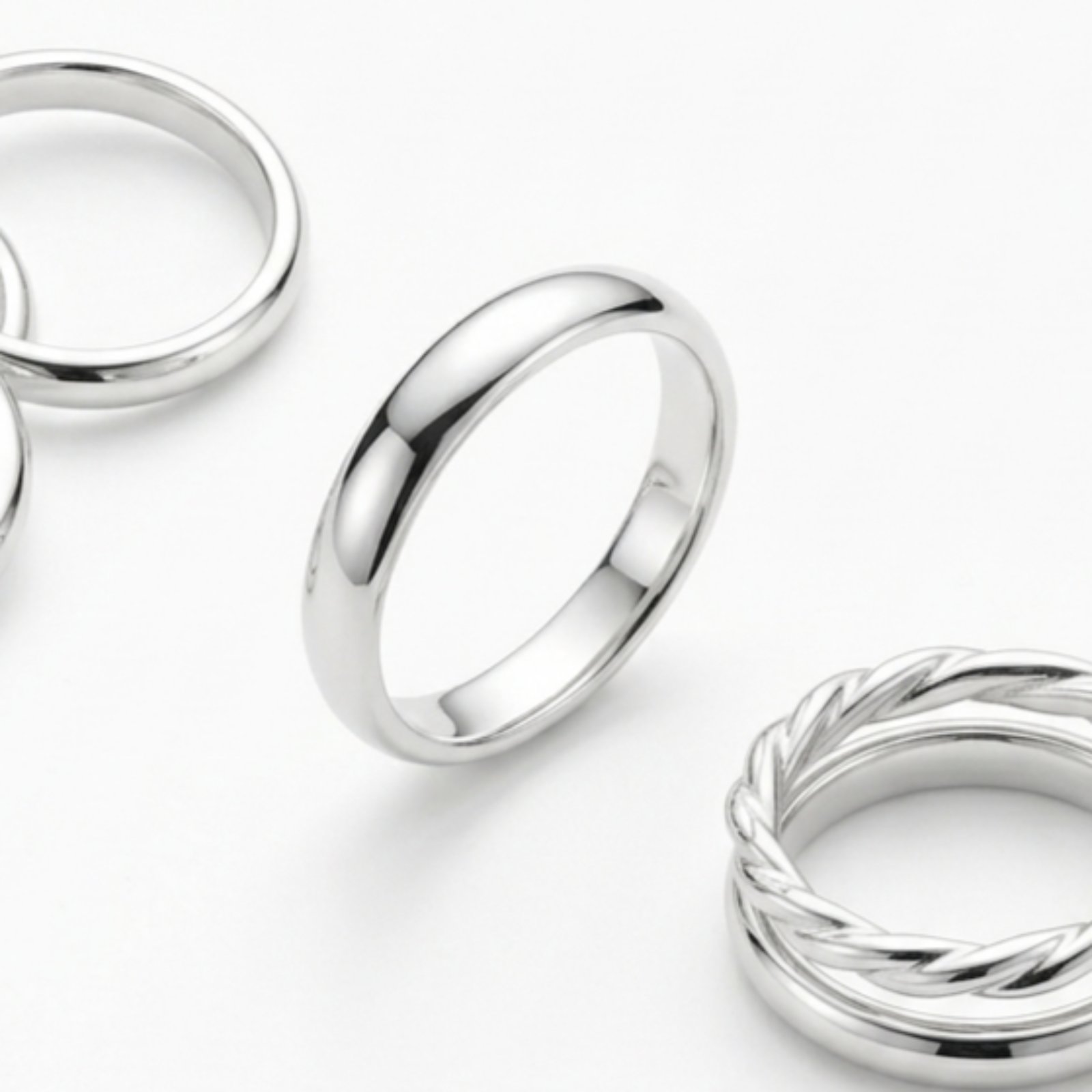 Alliance Argent \'Demi-Jonc\' argenté - 3 mm - [S2105]