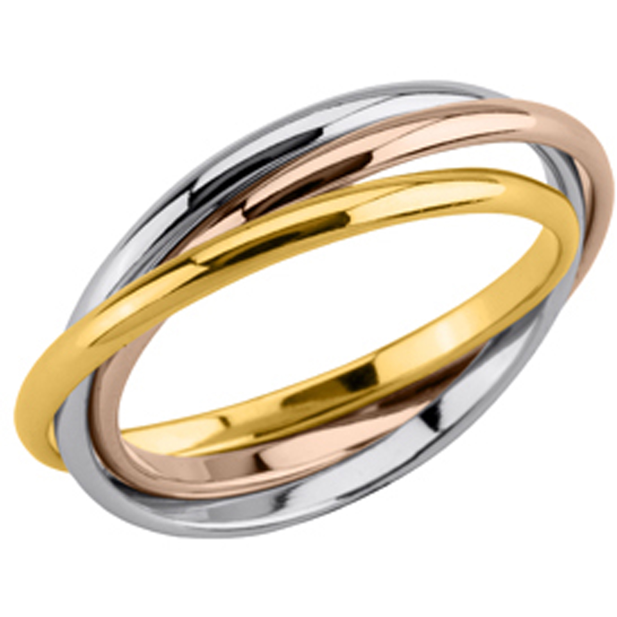 Alliance plaqué or \'Lien d\'Amour\' 3 tons - [K6336]