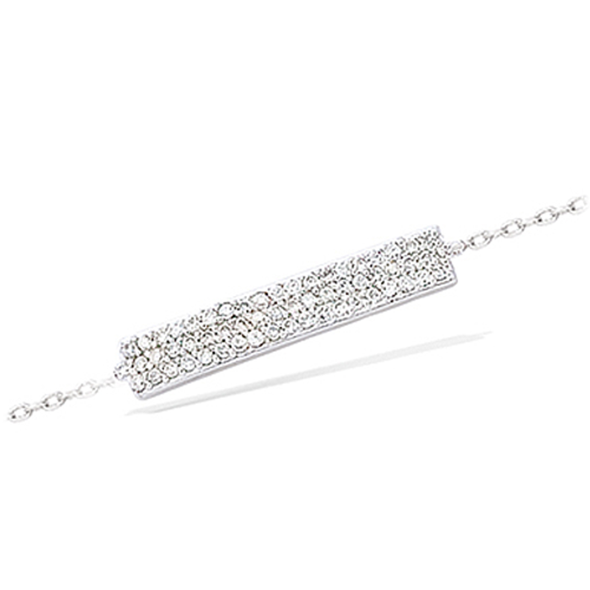 Bracelet Argent \'Sissi\' blanc argenté (rhodié) - 25x4 mm - [M1785]