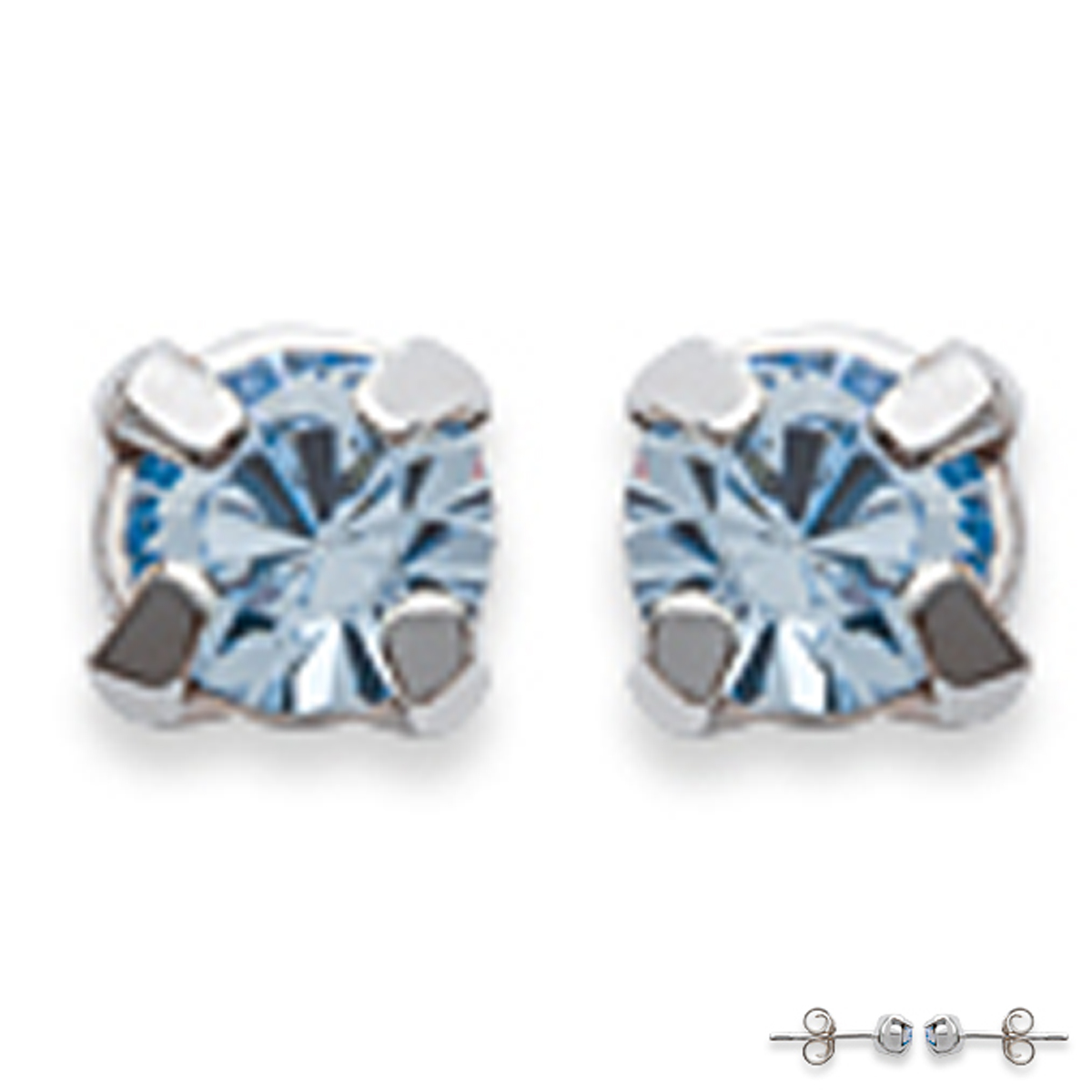 Brillants Bleu Ciel Argent 4 mm - [A4197]