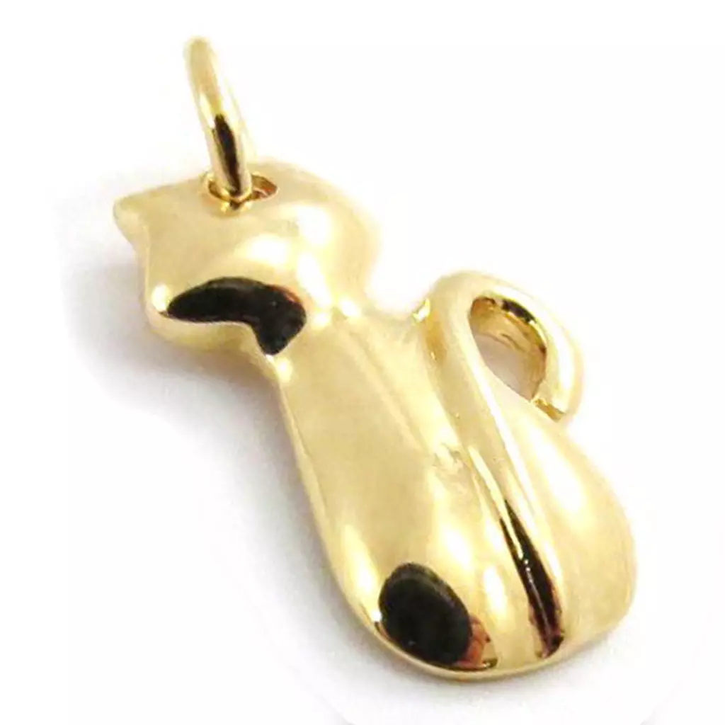les trésors de lily Pendentif Plaqué Or 'Chat Romantique' [B9582]