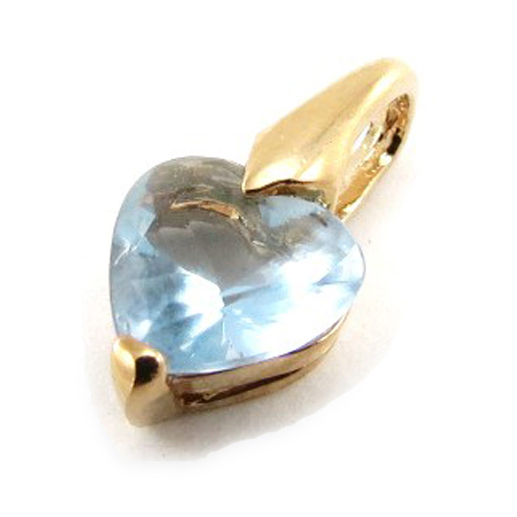 Pendentif Plaqué Or \'Coeur Pur\' Turquoise - [B9830]