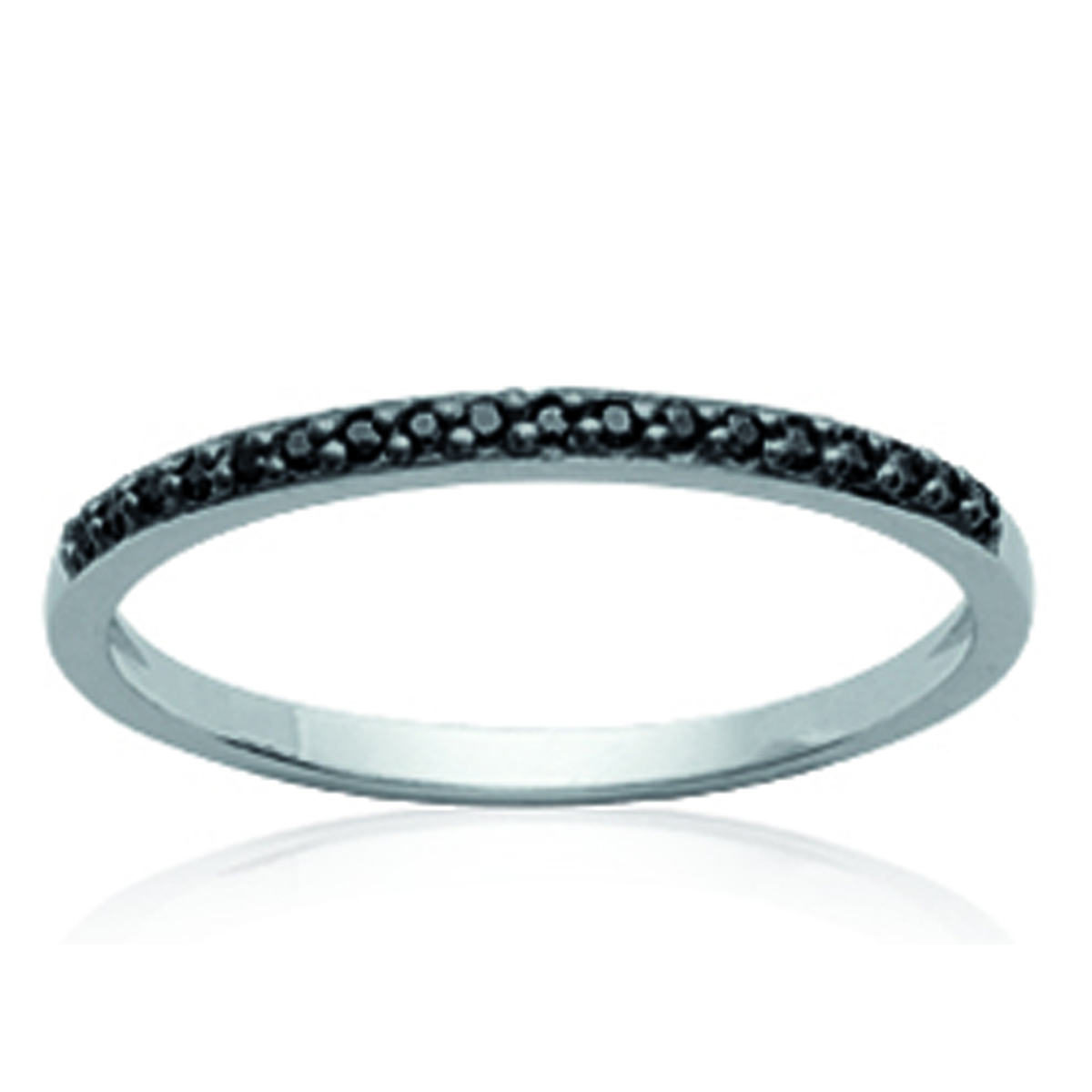 Bague Argent \'Déesse\' noir argenté (rhodié) - 2 mm - [K3295]