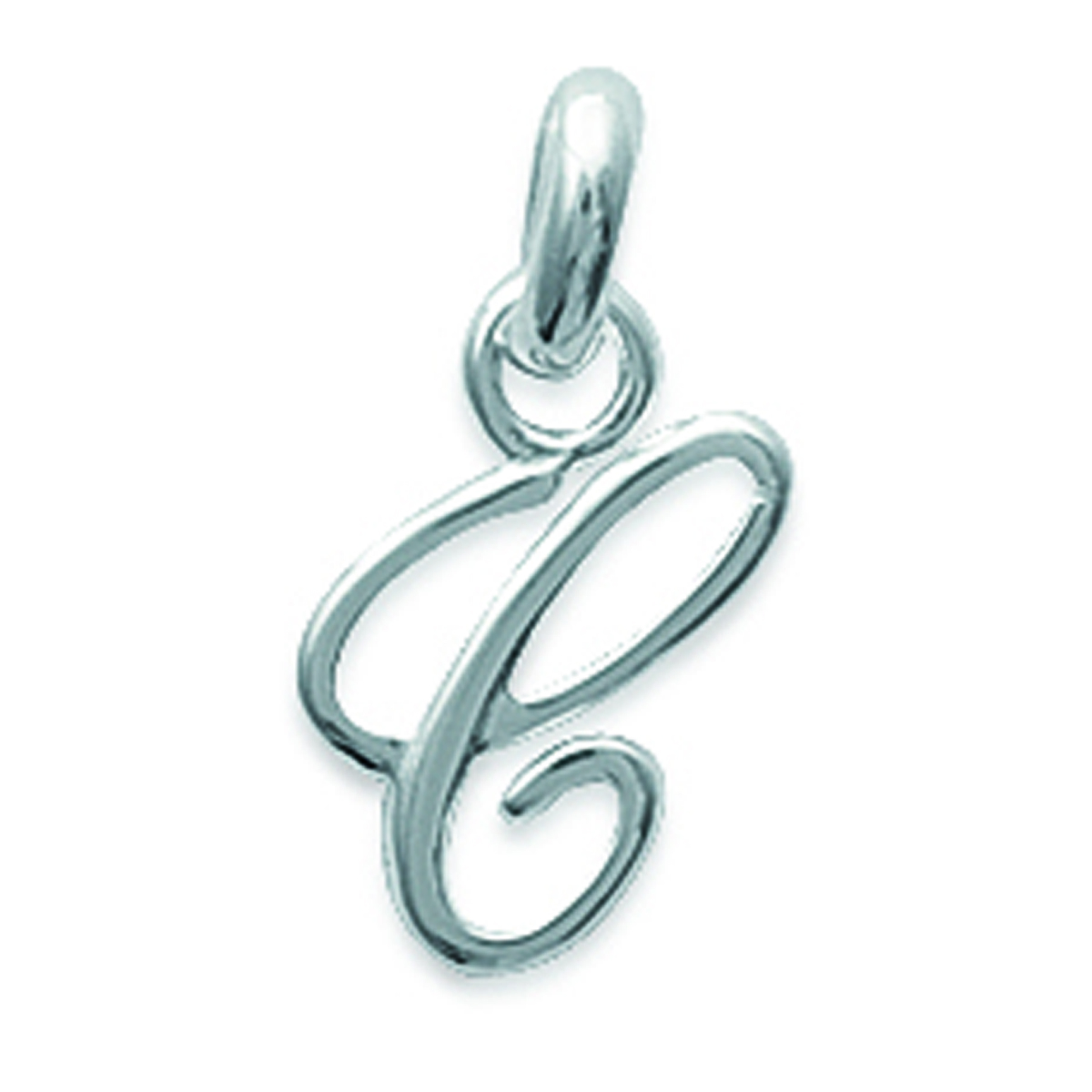 Pendentif Argent \'Lettre C\' argenté - 10x10 mm - [B7908]