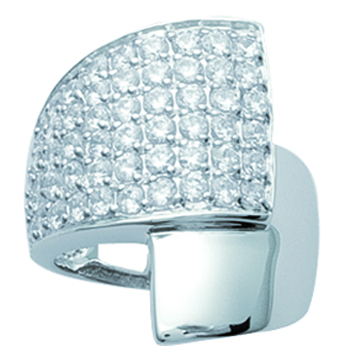 Bague Argent \'Marianne\' blanc argenté (rhodié) - 27 mm - [E2157]