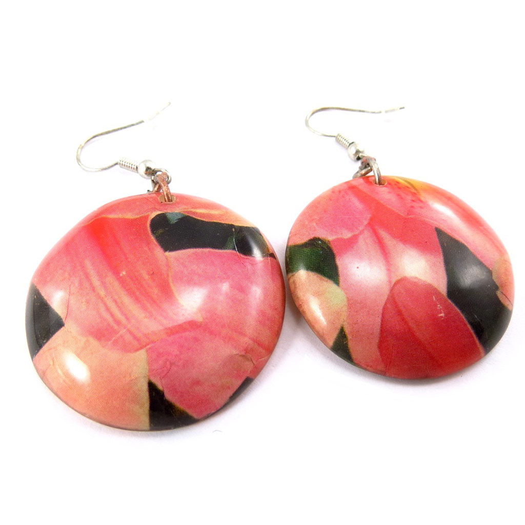 Boucles Créateur \'Vahiné\' rose noir - [K0287]