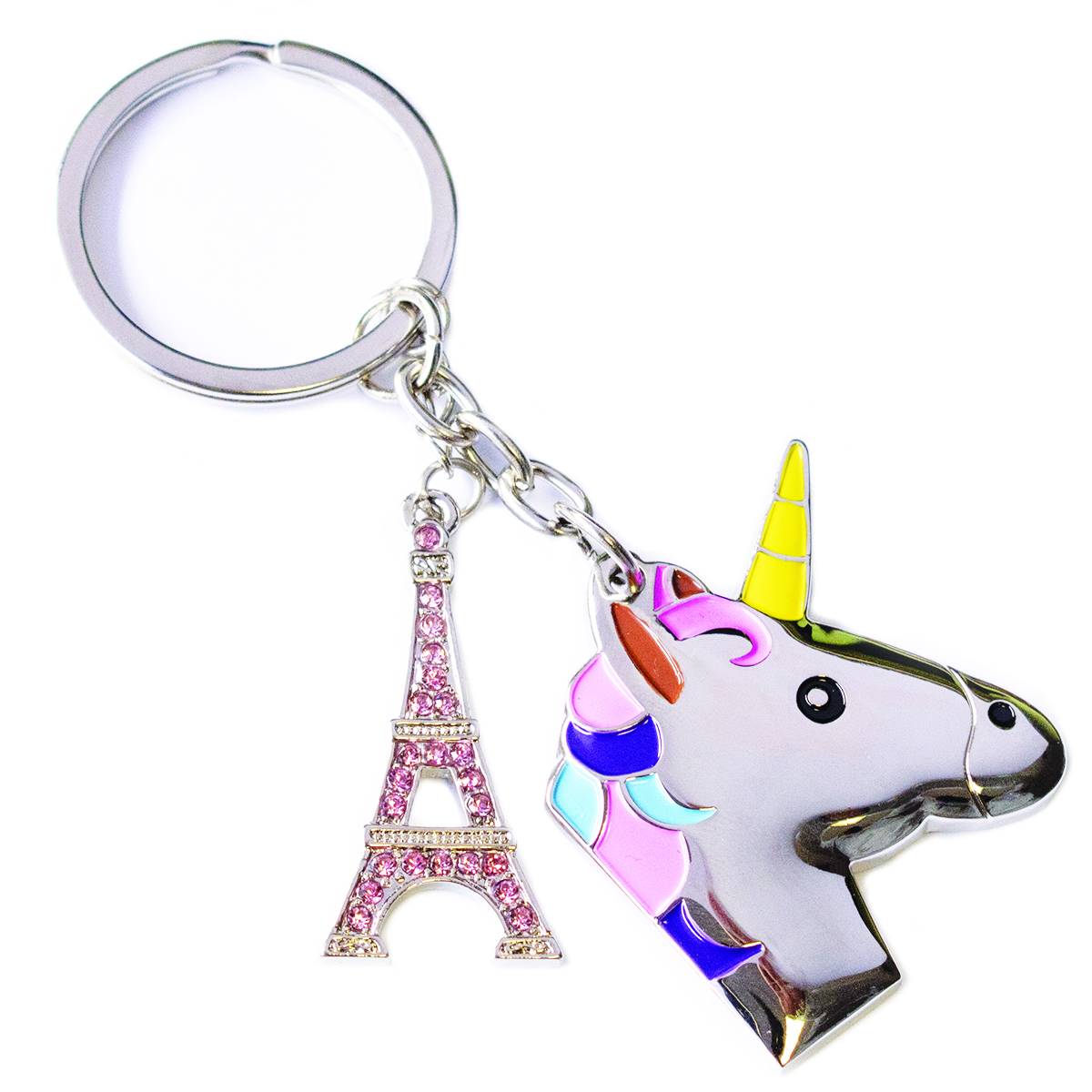 Porte-Clés \'Licorne My Unicorn\' multicolore argenté (tour eiffel) - licorne 45x34 cm - [R0009]