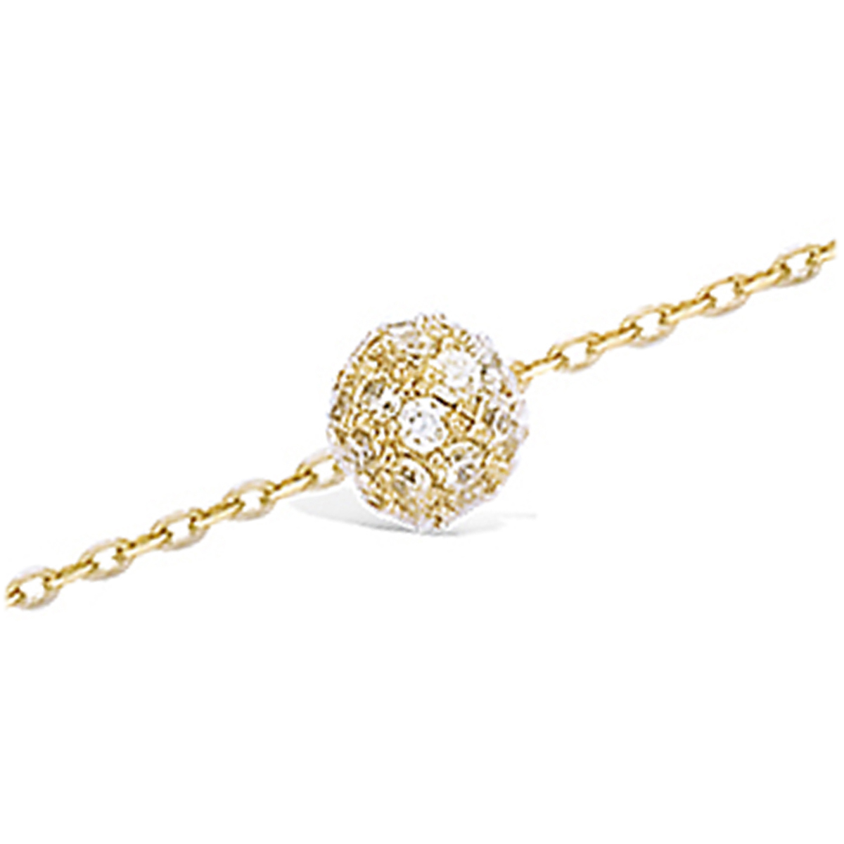 Bracelet Plaqué or \'Sissi\' blanc doré (joyaux) - 6 mm - [H0511]