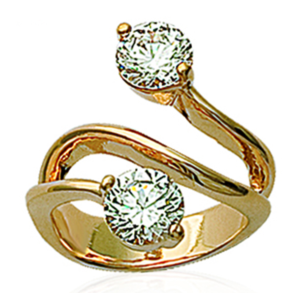 Bague Plaqué Or \'l\'Enlacée\' Blanc doré - 22 mm - [F1352]