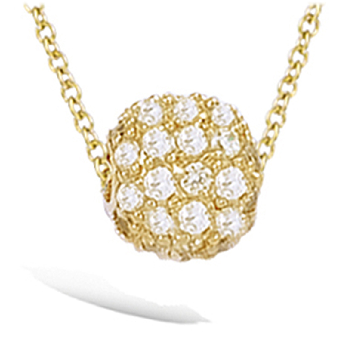 Collier Plaqué-Or \'Sissi\' blanc doré (joyaux) - 9 mm - [H0522]