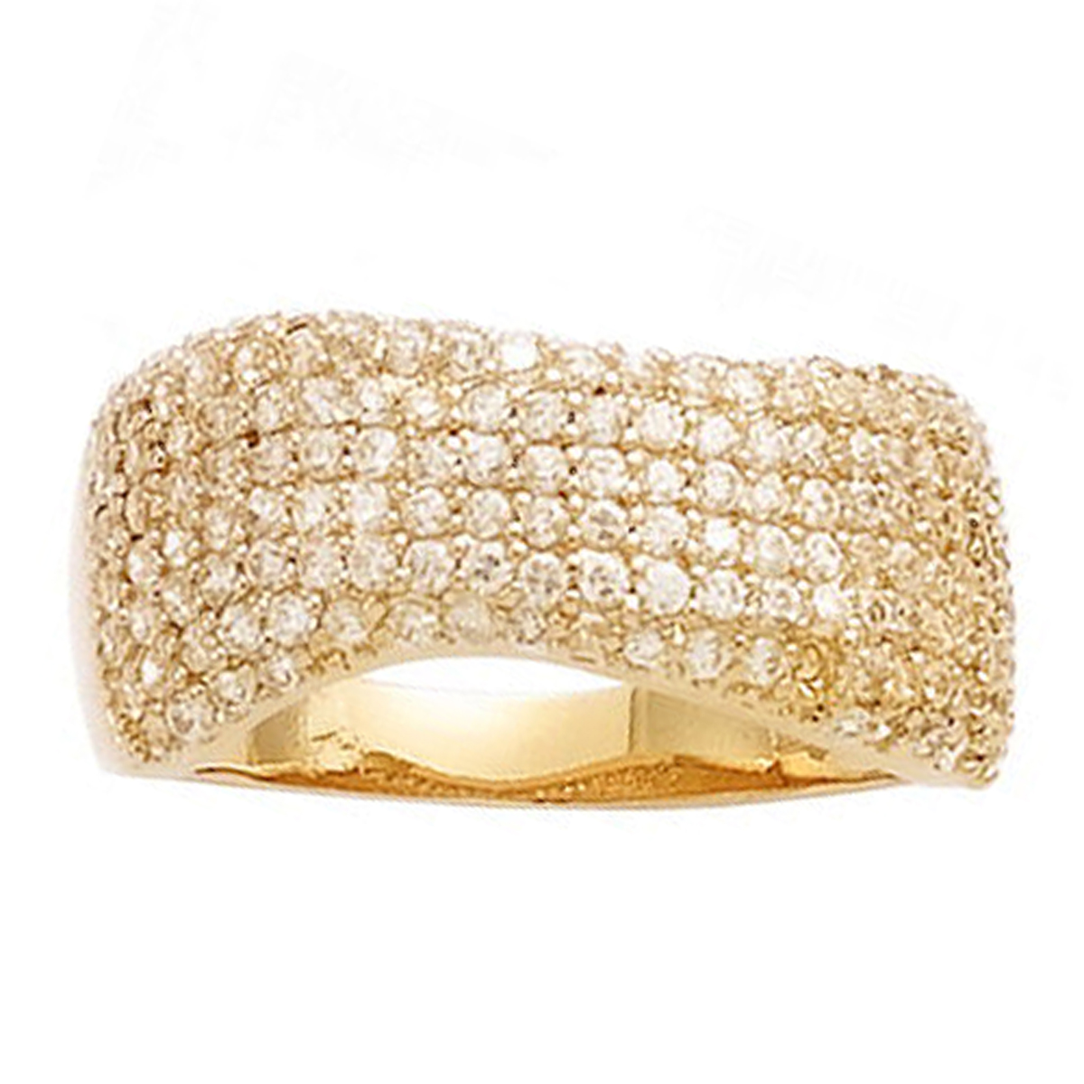 Bague Plaqué Or \'Déesse\' blanc doré - 10 mm - [J0362]