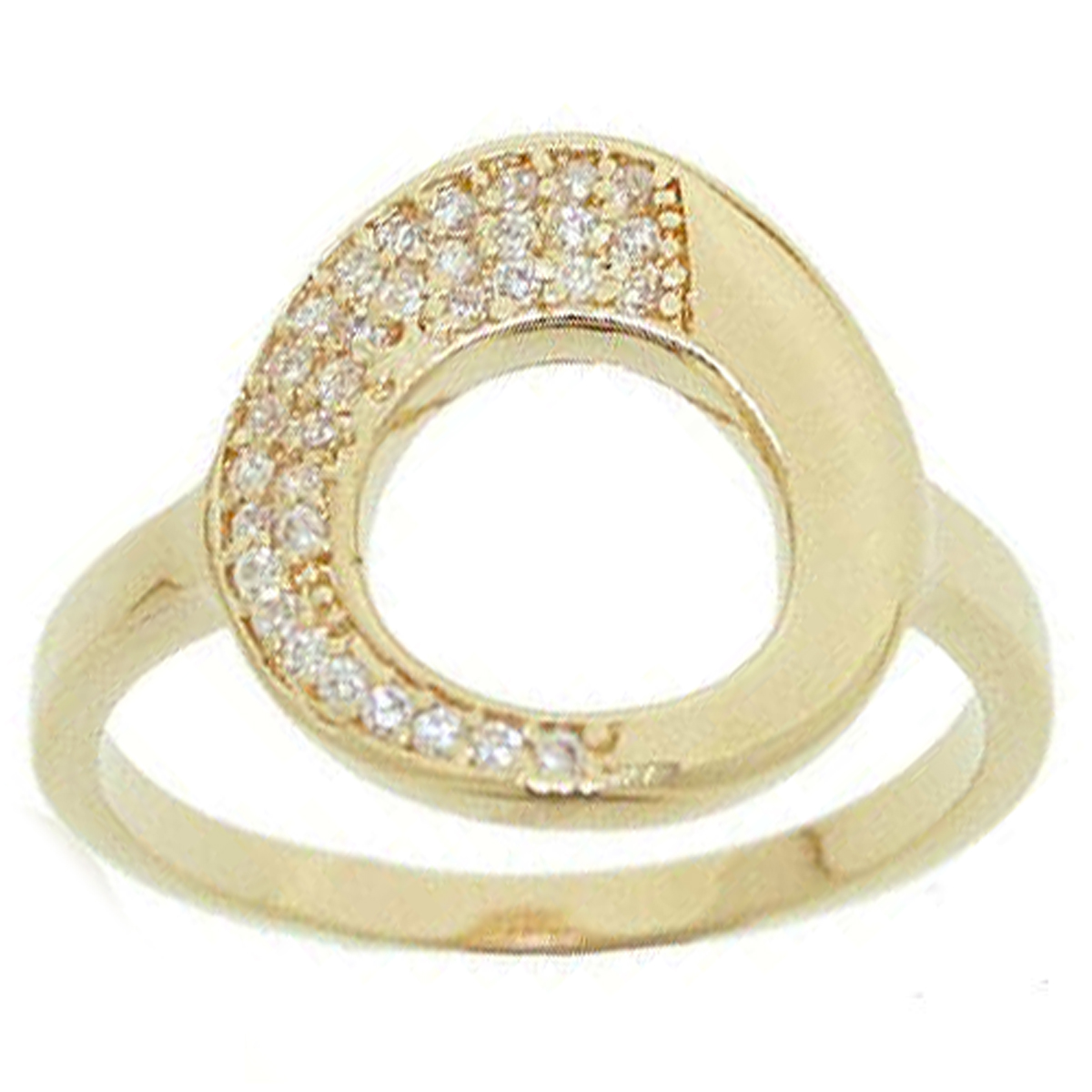 Bague Plaqué Or \'Déesse\' blanc doré - 13 mm - [J0366]