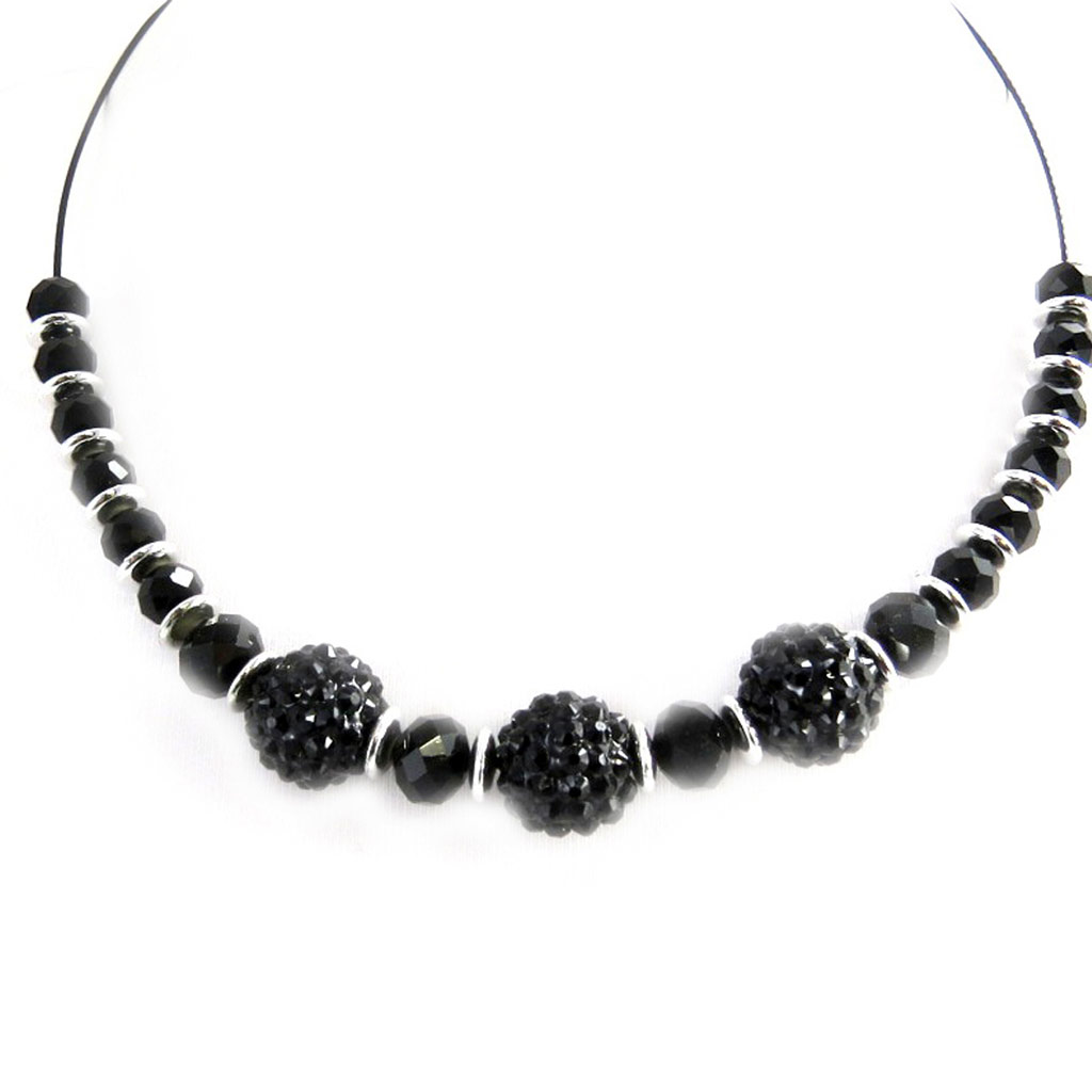 Collier cable \'Sissi\' noir - [M0719]