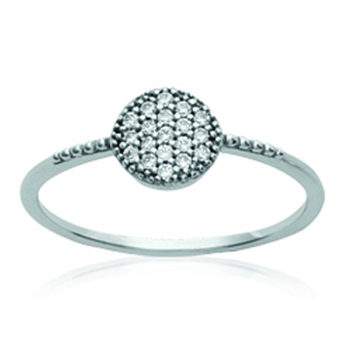 Bague Argent \'Scarlett\' blanc argenté (rhodié) - 8 mm - [K0727]