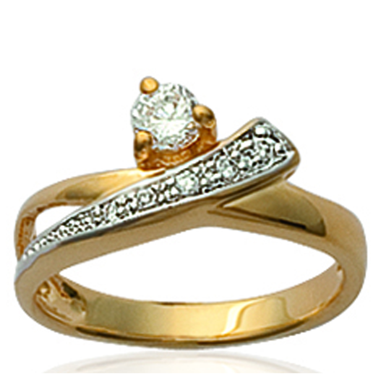 Bague Plaqué Or \'Venise\' Blanc doré - 9 mm - [C5503]