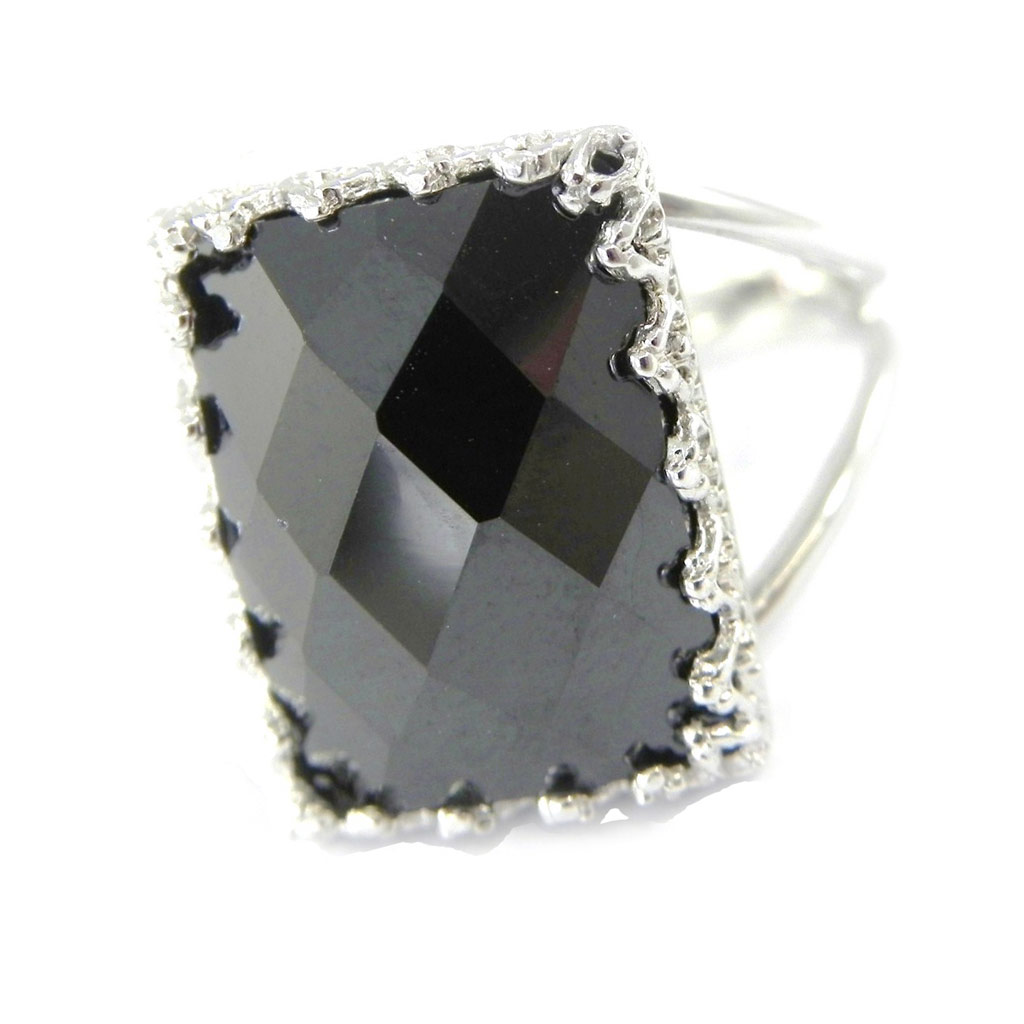 Bague Argent \'Sappho\' noir - [G1103]