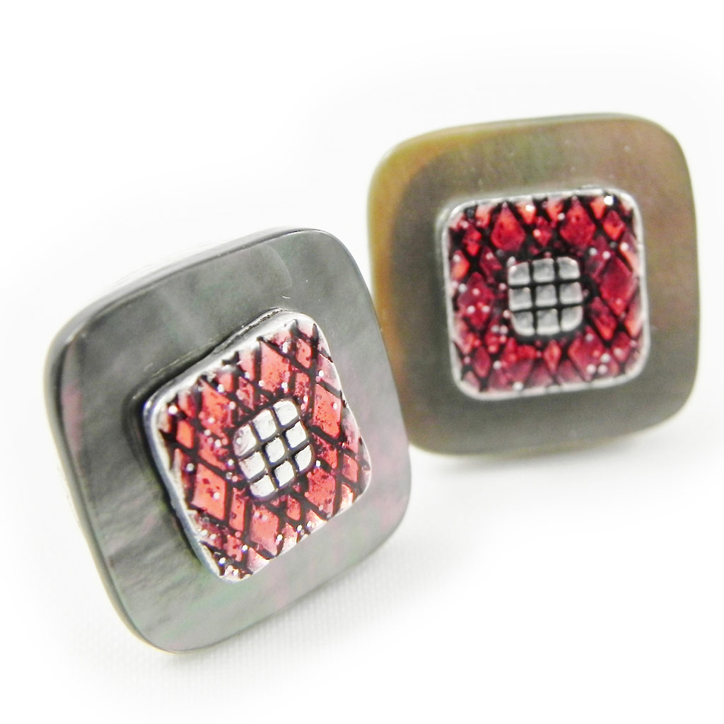 Boucles Créateur \'Bora Bora\' rouge - [H2333]