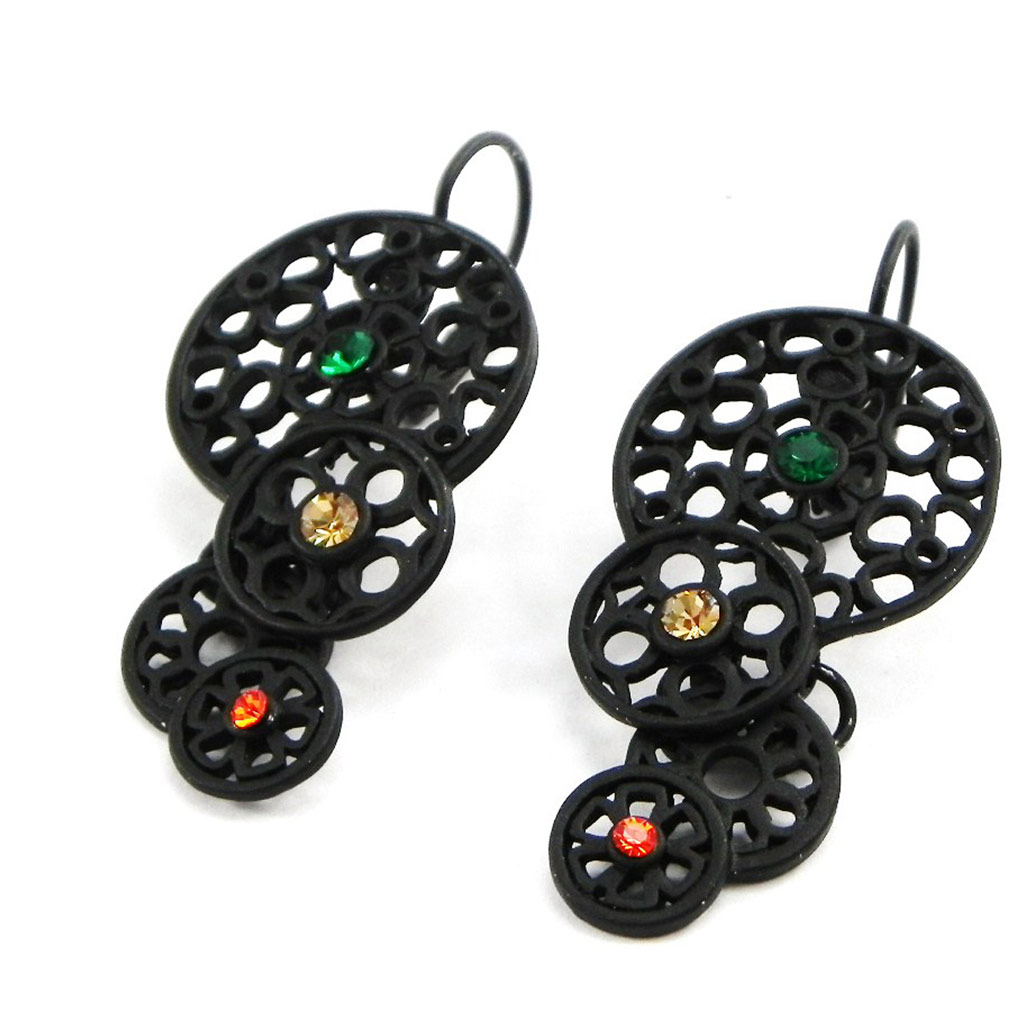 Boucles Créateur \'Carmen\' vert orange - [I2172]