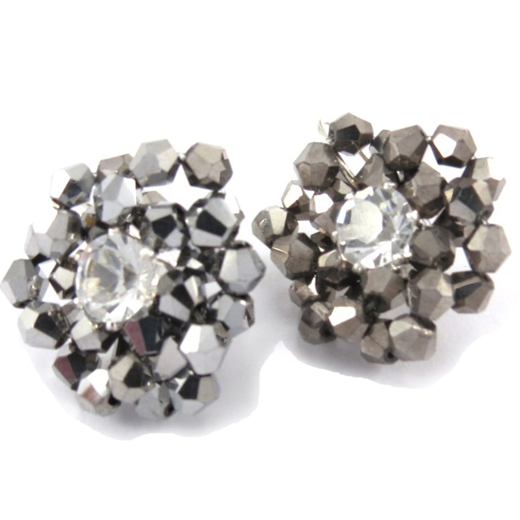 Boucles créateur \'Mineralia\' gris - [K1109]
