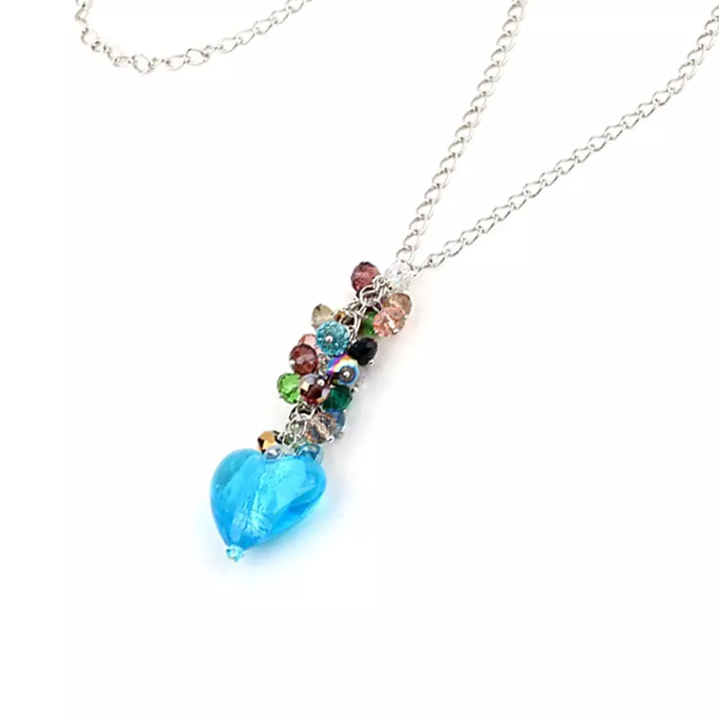les trésors de lily Collier 'Minéralia' turquoise multicolore [K1166]