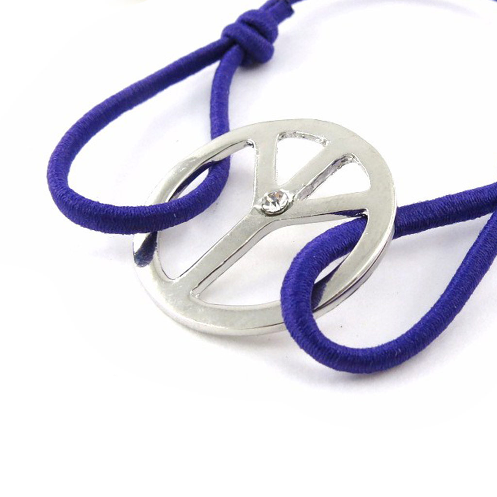 Bracelet fantaisie \'Peace\' violet - [J1111]