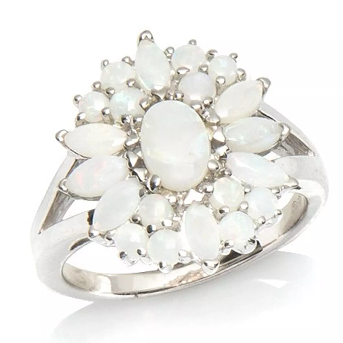 les trésors de lily Bague Argent 'Déesse Opale' Blanc [I2243]