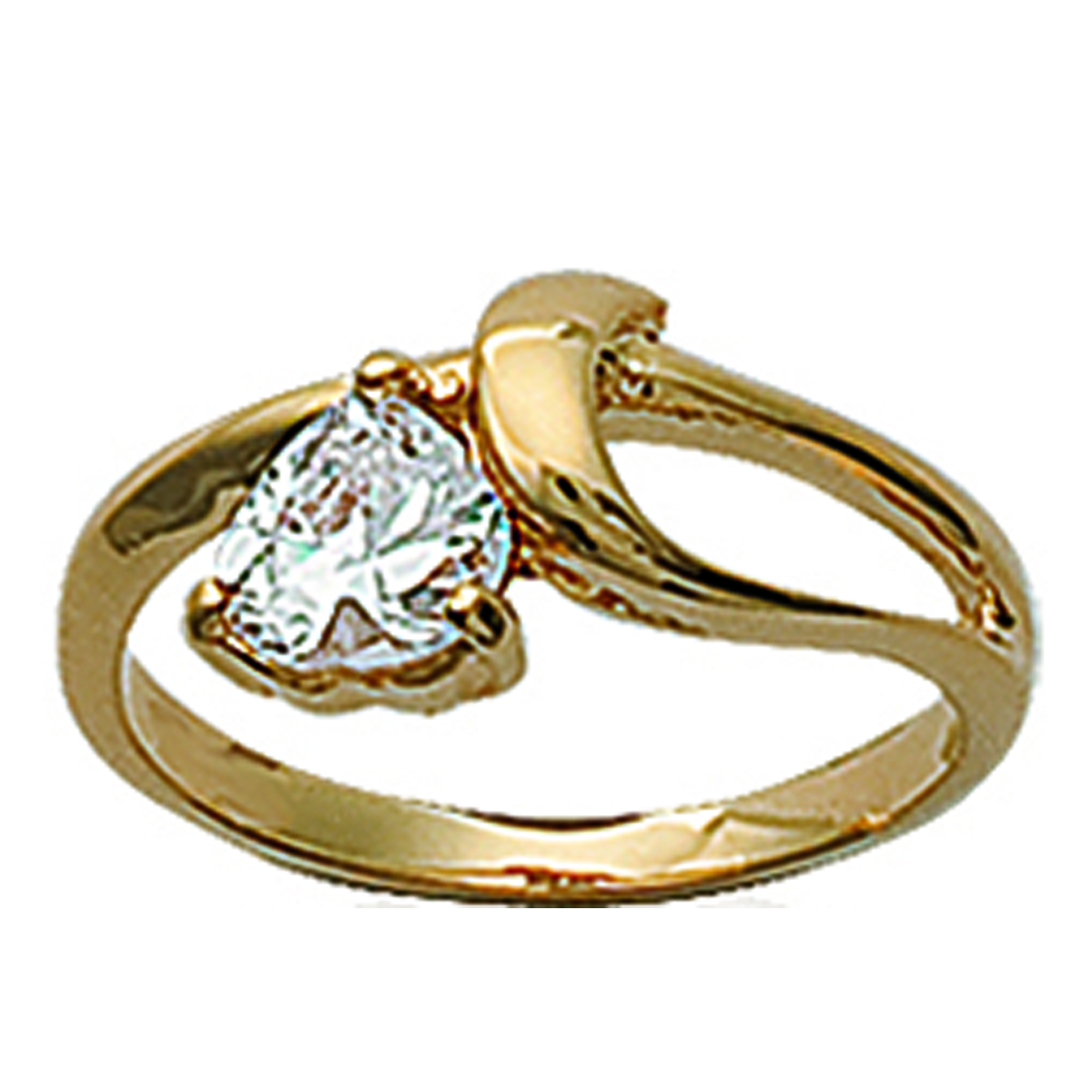 Bague Plaqué Or \'Love Design\' blanc doré - 9 mm - [D7059]