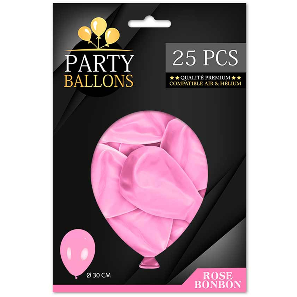 25 ballons métalliques latex \'Coloriage\' rose bonbon - 30 cm - [R0423]