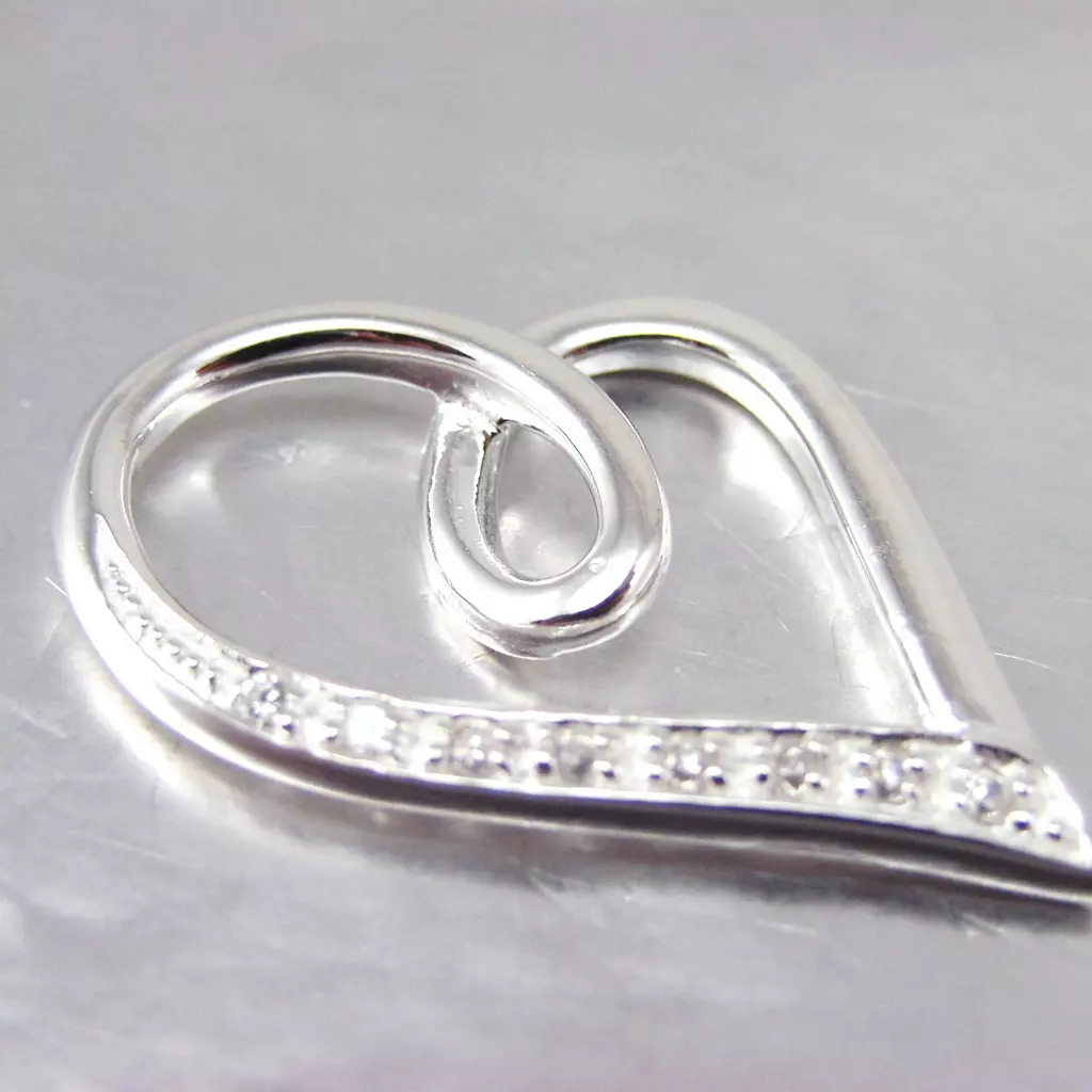 les trésors de lily Pendentif Argent 'Love Cristal' Blanc [F6140]