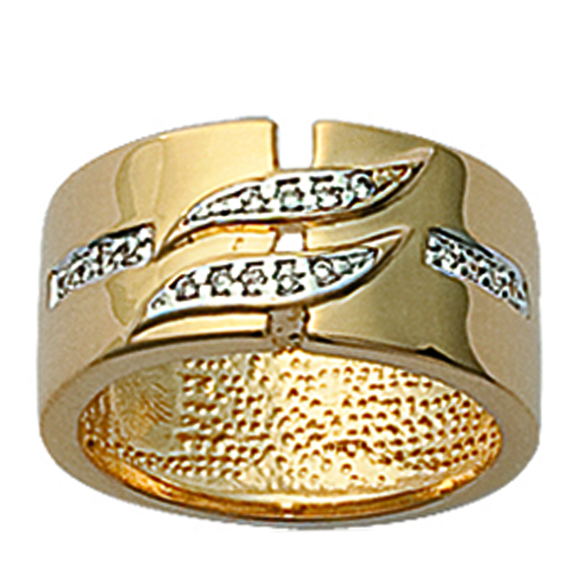 Bague Plaqué Or \'Cleopatra\' blanc doré - 9 mm - [D7481]