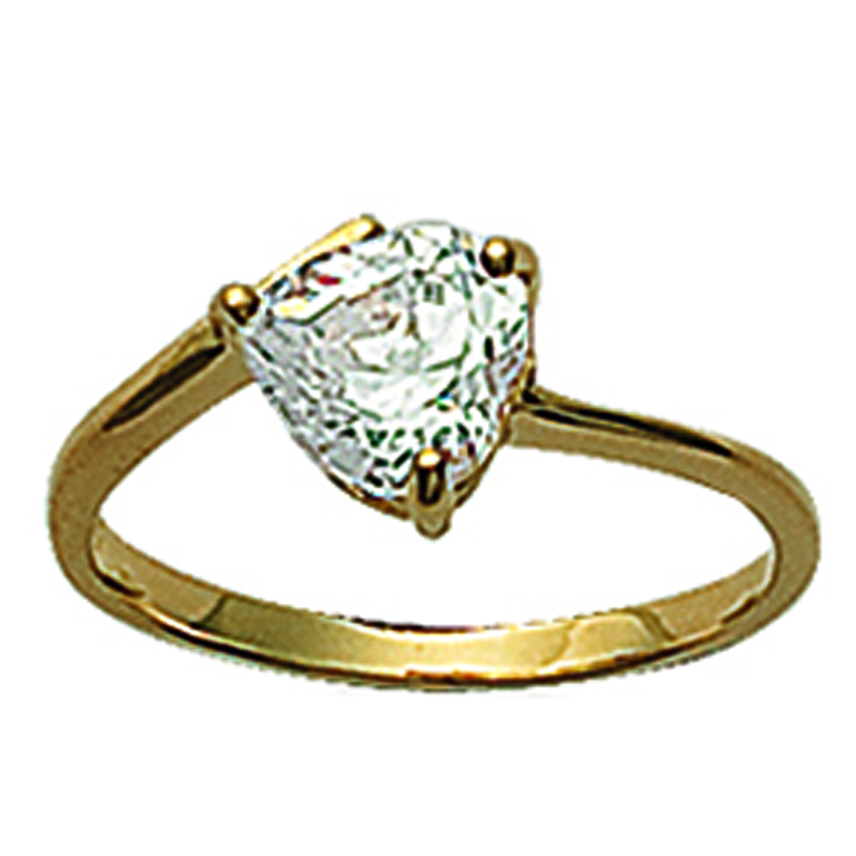 Bague Plaqué Or \'Romantic\' Blanc doré - 7 mm - [D7520]