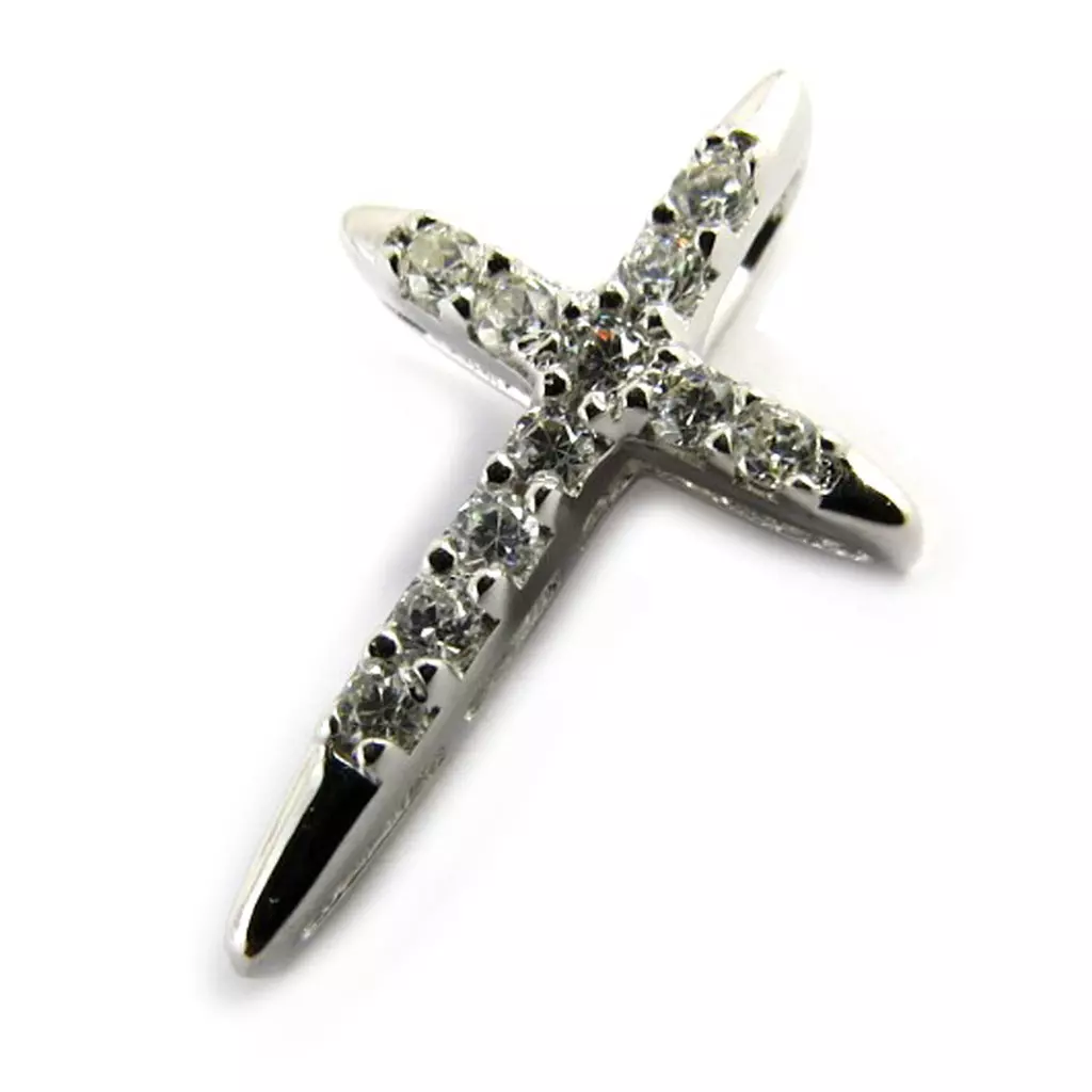 les trésors de lily Pendentif Argent 'Croix' Blanc [M1694]