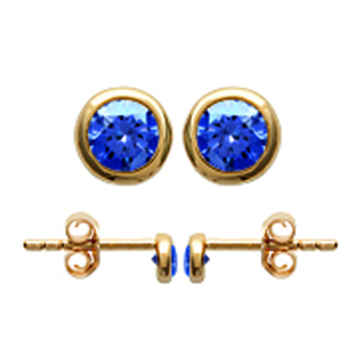 Boucles Plaqué Or \'Unique\' saphir doré - 3 mm - [M1799]