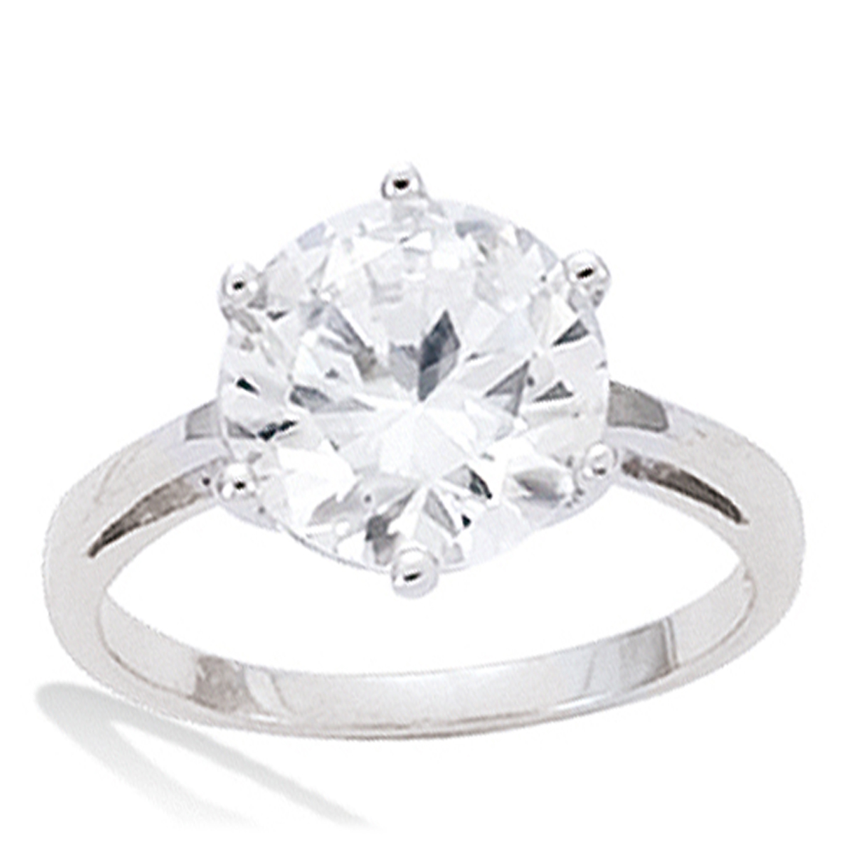 Solitaire Argent blanc argenté rhodié - Ø 10 mm - [F6391]